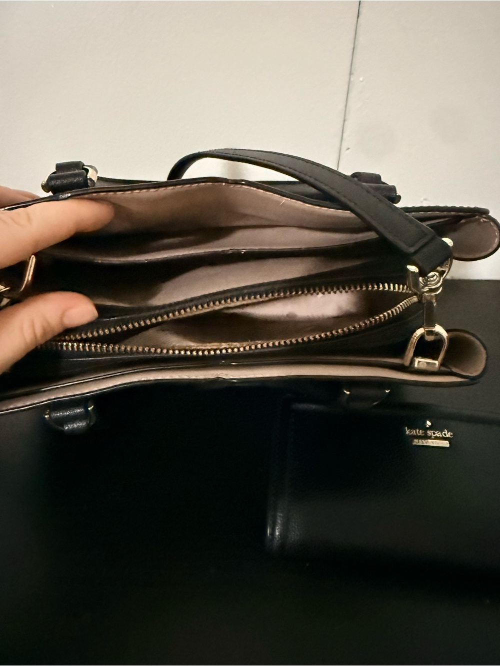 kate spade Black Leather Satchel with Matching Wallet - Picture 2 of 2